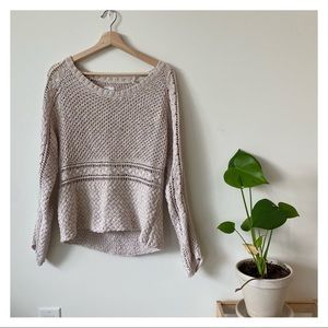 Gentle Fawn pointelle sweater crochet details